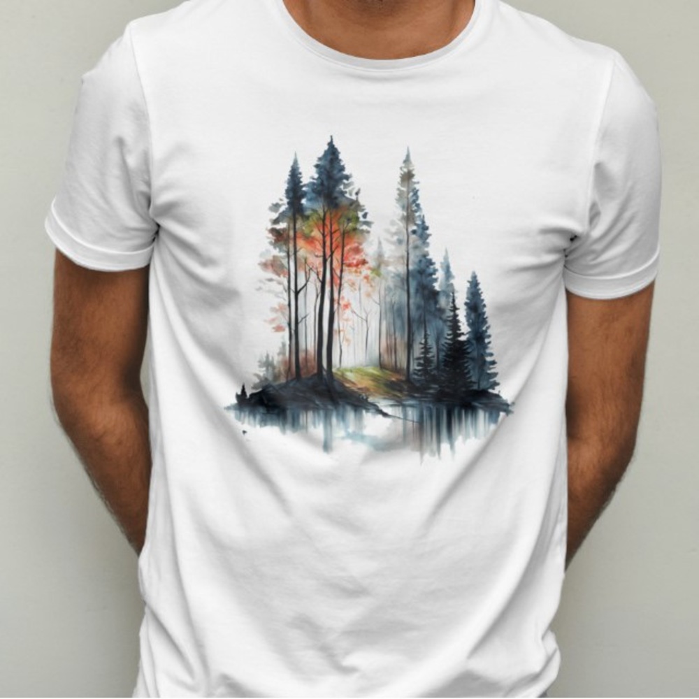 Custom abstract forest graphic.